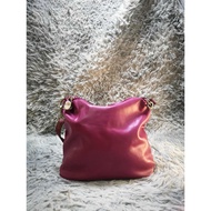 Fuchsia Pink Leather Crossbody Bag