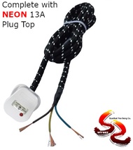 Heavy Duty Automatic Iron Cable Replacement Cotton / Fabric Flexible Wire with 13A SIRIM Plug for El