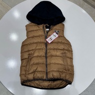 Orchestra brown felt-lined puffer vest W with felt hood size 3 - 14y