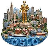 Souvenir Magnet Oslo Norway 8 x 8 cm Fridge Magnet Acrylic Decoration MU L84