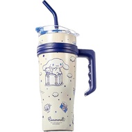 Tumbler Bertebat Keluli Tahan Karat Cinnamoroll dengan Penutup, Jerami & 1200ml - Saiz XL, Putih