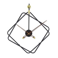 鐵製設計時鐘 簡約線描 50cm 黑色烤漆 台製機芯 鐵藝鐘