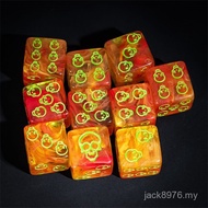 Acrylic D6 Two-Color Chameleon 6-Sided Dice Counter PTCG Pokémon Wanzhi Yu-Gi-Oh Running Team Dragon