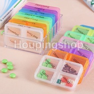 Portable Pill Box Organizer Storage 7 Day 4 Times a Day Weekly Medicine Box Tablet Capsule Plastic C