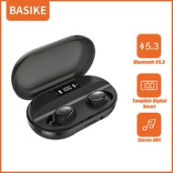 BASIKE Headset Gaming Encok Long Standby 1200mah TW110 True Wireless TWS Bluetooth 5.3 Earphone Mini