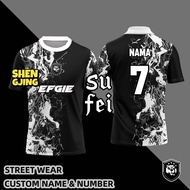 Design Retro Collar Jersey Murah Lelaki Kanak2 Sublimation Baju Berkolar Jersi Viral Street Wear Custom Name and Number Unisex Casua