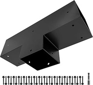 Pegola Bracket Kits,3-Way T-Shape Flat Woodwork Brackets for 4" x 4" (Actual:3.5"x3.5") Lumber,DIY G