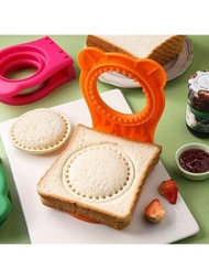 1個不鏽鋼烘焙三明治切割器,圓形蛋糕、餅乾、吐司、口袋三明治、麵包模具附手護板