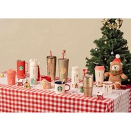 Asia Pacific Area Starbucks 2025 Christmas Mug Straw Cup Stainless Steel Cup Bear Bag