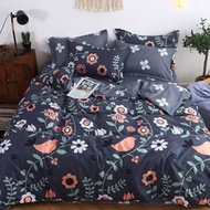 Fahion Ikea Sytle Fitted Bedsheet Set 4 in 1 Quilt Cover Premium Queen Size Fitted Bedsheet  3 in 1 