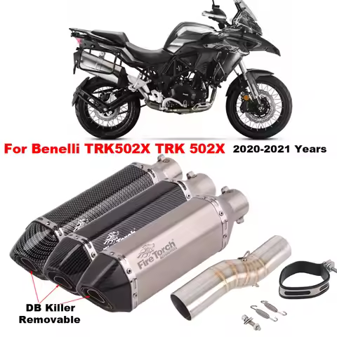 Slip On For Benelli TRK502X TRK 502X 502 X 2019 2020 2021 Motorcycle Exhaust Escape Middle Link Pipe