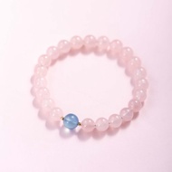 粉水晶海藍寶14K包金手鍊 | 天然水晶手鍊禮物