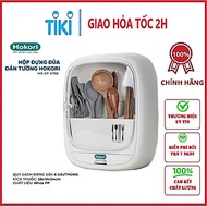 Hộp Đựng Đũa Thìa Dán Tường HOKORI Việt Nhật - Hộp Đựng Đũa Thìa Bốn Ngăn Tiện Dụng Có Nắp Đậy, Dán 