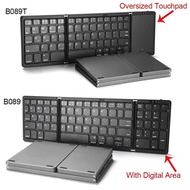 [NEW!]Portable Mini Three Folding Bluetooth Keyboard 64 Keys Wireless Foldable Touchpad Keypad for IOS Android iPad Tablet Phone