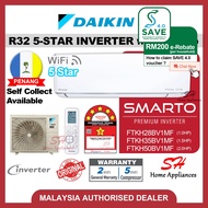 DAIKIN SMARTO R32 5-STAR PREMIUM INVERTER FTKH Air-conditioner SMARTO WIFI 5-Star Inverter Aircond 1.0HP 1.5HP 2.0HP