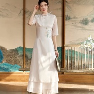 Innovative Chinese cheongsam ao dai, ceremony dress, teaching ao dai