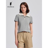 POLOWALK Women's Summer Short Sleeve Polo Shirt - Versatile Design | AT9W52E10741