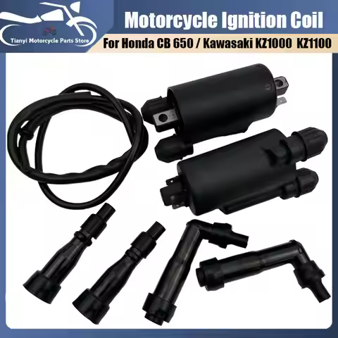 1PC Motorcycle Ignition Coils Caps Wire Kit For Honda CB650 GL1100 GL1200 For Kawasaki KZ1000 KZ1100