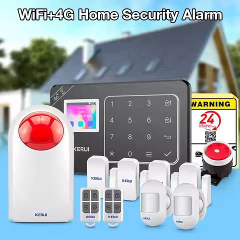 KERUI W184 Tuya Smart 4G /WiFi Burglar Alarm Alarm for Home Alarm Security System 433mhz Sensors Sec