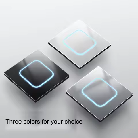 White Tempered Glass Large Aperture LED Switch 1 2 3 4 Gang 1 2 Way Lizard Point Switch Household Wa