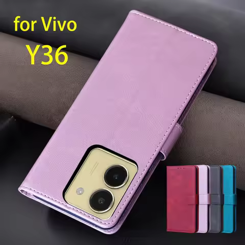 Wallet Flip Cover Leather Case for Vivo Y36 / Y 36 5G Pu Leather Phone Bags protective Holster Capa 