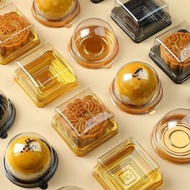 50pcs Mooncake Tray Plastic Box With Cover Holder Packaging/Pastry Container 50g 80g 100g Mid-Autum 