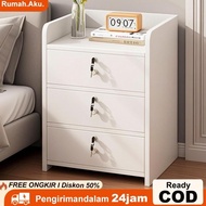 Bedside Table with Drawer Lock Minimalist Bedside Table Aesthetic Bedroom Table Wooden Bedside Table