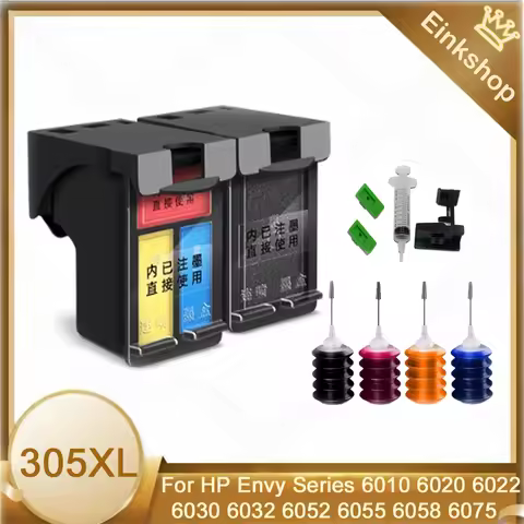 Einkshop for HP 305 XL 305XL Refillable Ink Cartridge Replacement for HP 305 DeskJet 2710 2720 4110 