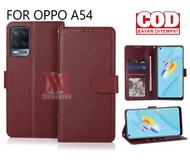 OPPO A54- Wallet Case Kulit - Casing Dompet Case Wallet Leather Flip Case OPPO A54
