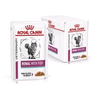 Royal Canin RENAL WITH FISH อาหารเปียก แมว แบบกล่อง 12 ซอง