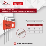 PB SWISS TOOLS 5pcs Allen Key Hexagon L-Wrench Set Metric (mm) PB 210.H-2