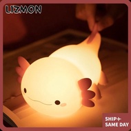 LIZMON Night Light, Silicone Cute Axolotl Nursery Sleeping Lamp,  for Baby Child Nightlights Touch C