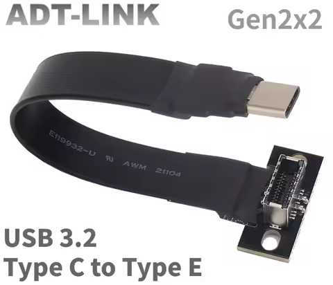 ADT 20Gbps Internal USB 3.2 Gen 2x2 Type C To Type E Adapter Flat Ribbon Cable USB 3.2 Type C-E for 