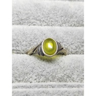 ((AG) Natural Gold Grape Stone Retro Whole Body S925 Silver Sterling Ring Adjustable Mouth Main Size