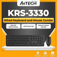 A4Tech KRS-3330 Wired Keyboard and Mouse Combo, 1200 DPI Ergonomic USB Desktop Set