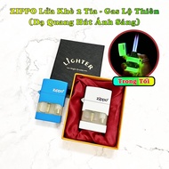 BẬT LỬA ZIPPO LỬA KHÈ 2 TIA - GAS LỘ THIÊN - DẠ QUANG HÚT ÁNH SÁNG (CÓ HỘP) - (XÀI GAS)
