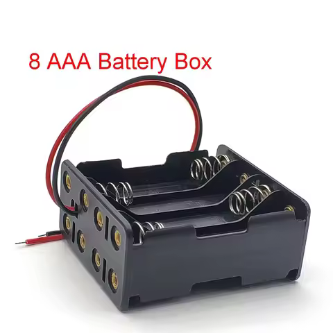 8 Slot AAA Battery Case Battery Box AAA Battery Holder with Leads with 8 AAA Back To Back Battery Bo