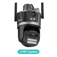Hamrol iCsee APP Kamera Tahan Air 12MP Tiga Lensa Wifi PTZ dengan Audio Ganda dan Deteksi Manusia AI