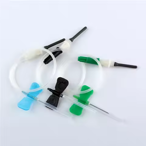 Safety Two Winged Butterfly Needles Disposable Blood Collection Needle 21G 23G Scap Vein Set Pet Med