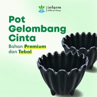 INFARM - Pot Tanaman Gelombang Cinta 06 Bahan Plastik Tebal dan Kuat Pot Tanaman Hias Bergelombang