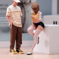 [svzfjuv] 1:18 Milk Model 3D Character Models Collectible Stimulated Miniature Girl in Stockings for