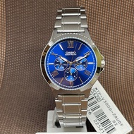 [Original] Casio MTP-V300D-2A Blue Roman Analog Stainless Steel Gent Dress Watch
