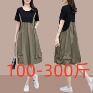 Large size dress    大码300斤  胖mm休闲连衣裙   Large size 300 pounds fat mm casual dress for women, reducing