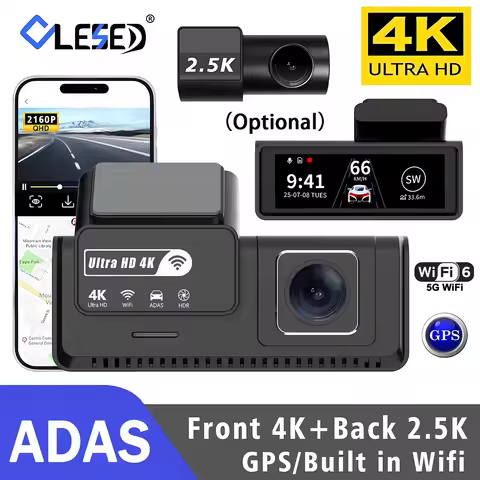 Ultra HD 4K Car Front 2.5K Rear Dash Cam Mini WIFI DVR Black Box Room With 24H Parking Monitor Night