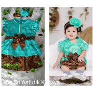 KEBAYA ANAK LUCU // WARNA HIJAU TOSCA // SZ 6 BULAN - 4 TAHUN // FREE BANDO