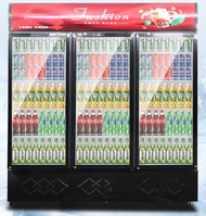 3 door shop commercial fridge vertical freezer fruit juice showcase chiller soft drink refrigerator 