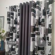 CA55Y - Rich Gray Mid Sold Per Pc Or 3in1 Set Ring Curtain ( 5 ft - 152cm To 7ft - 213cm )