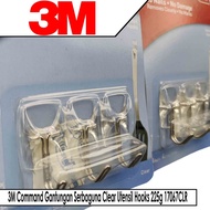 GANTUNGAN 3m Command Multipurpose Clear Utensil Hooks 225g 1679CLR