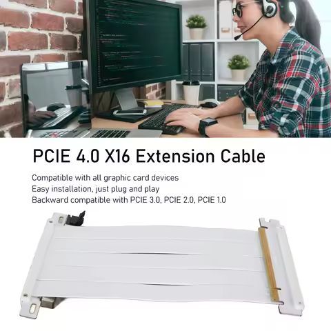 Graphics Card Extension Cable High Speed PCIE 4.0 X16 Riser Cable Plug and Play 180 Degree for RX 78