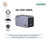 UGREEN CHARGER NEXODE PRO 100W 2C1A GAN FAST CHARGER + USB-C TO USB-C CABLE 100W 1.5M